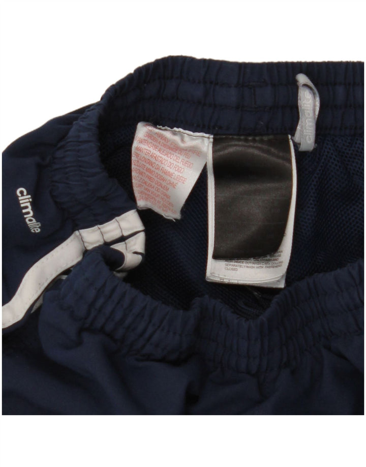 ADIDAS Boys Climalite Tracksuit Trousers 9-10 Years  Navy Blue Polyester