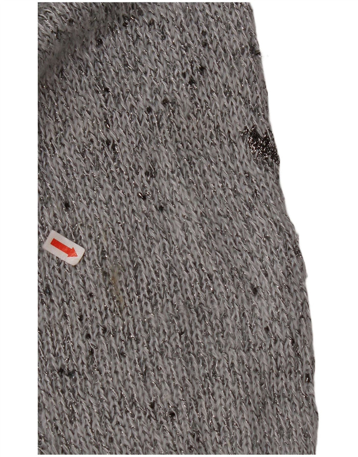 KRIZIA MAGLIA Womens Crew Neck Jumper Sweater UK 18 XL Grey Flecked Angora