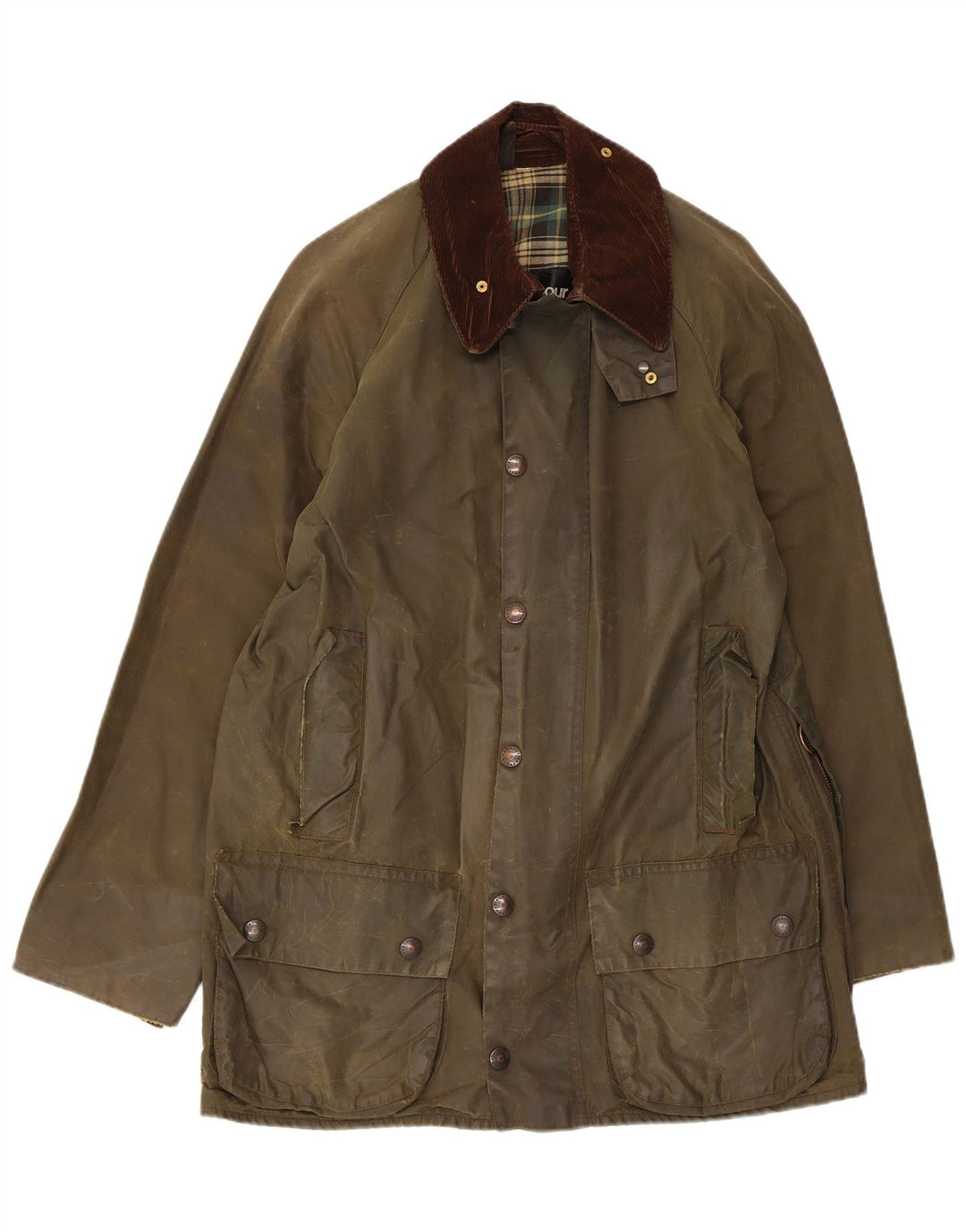 Barbour Mens Waxed Cotton Jacket UK 38 Small Khaki