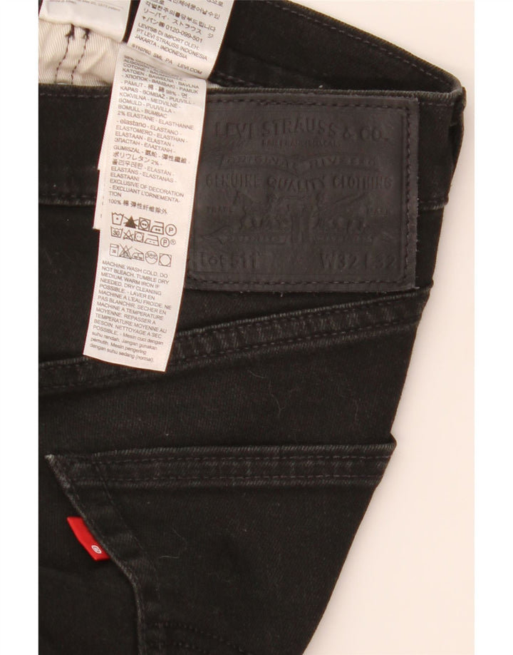 Levi's Mens 511 Slim Jeans W32 L32 Black Cotton