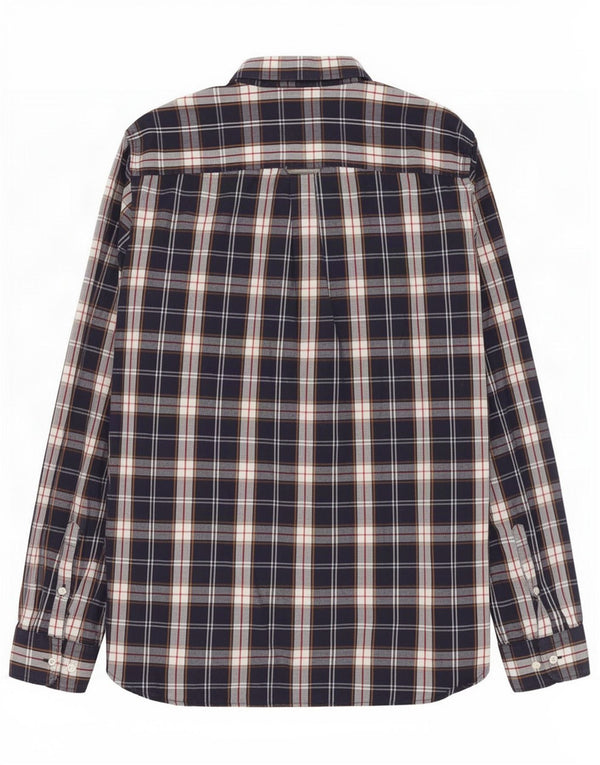 Superdry Mens Shirt Medium Navy Blue Check Cotton