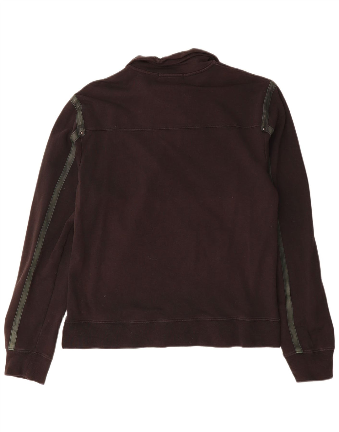 Trussardi Womens Zip Neck Sweatshirt Jumper Large Black Cotton