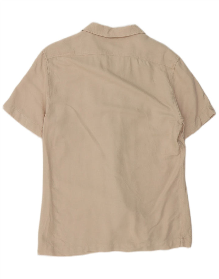 REISS Mens Short Sleeve Regular Fit Shirt Small Beige