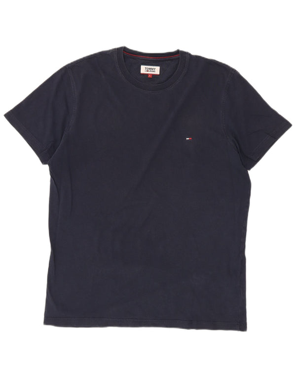 Tommy Hilfiger Mens T-Shirt Top Large Navy Blue Cotton