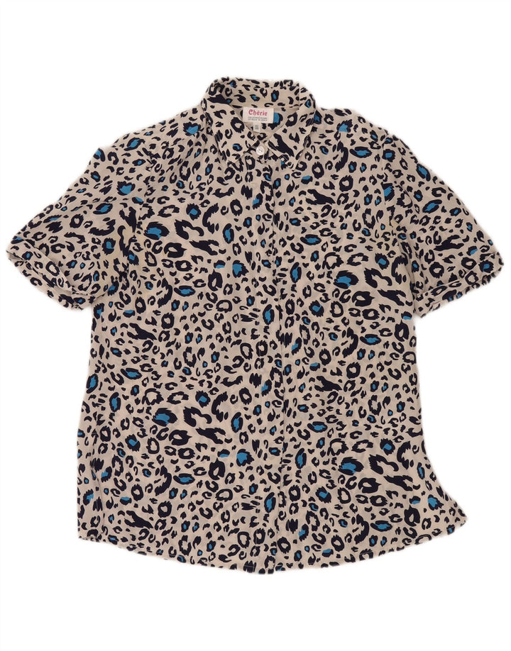 cherie Womens Shirt Blouse IT 42/44 Medium Multicoloured Animal Print