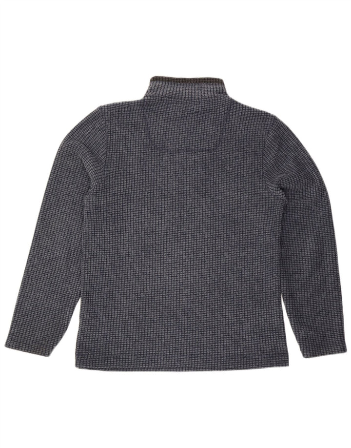 Weird Fish Mens Zip Neck Fleece Jumper Small Navy Blue Polyester