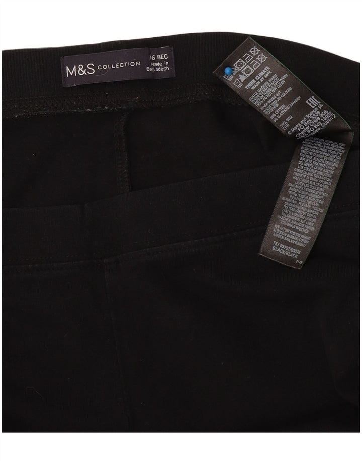 Marks & Spencer Womens Leggings UK 16 Large  Black Cotton
