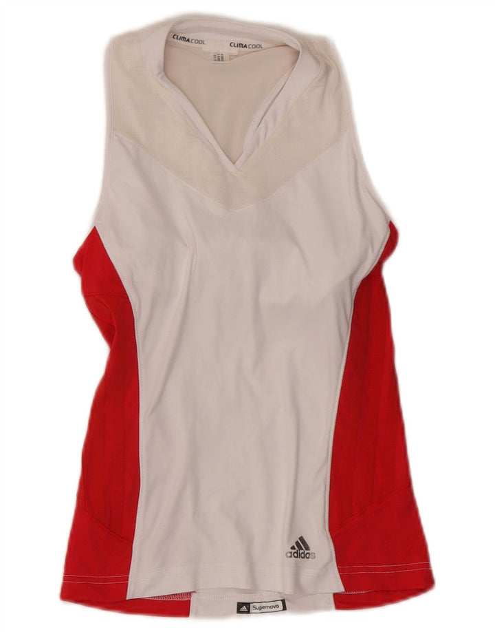 Adidas Womens Climacool Vest Top UK 4 XS White Colourblock