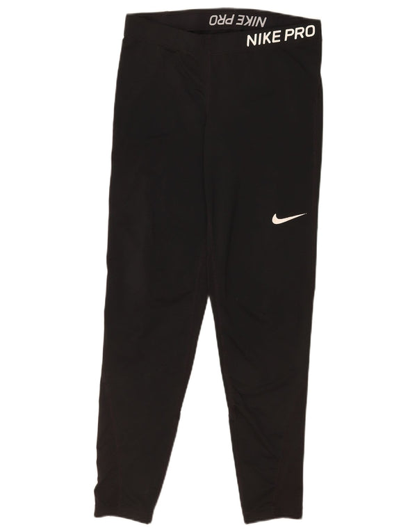 Nike Womens Leggings UK 16 Large  Black Polyester