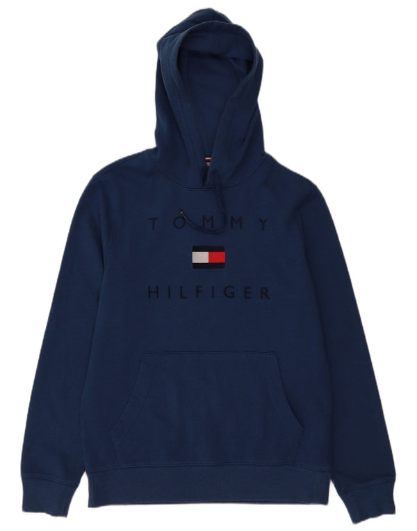 Tommy Hilfiger Mens Graphic Hoodie Jumper  Medium Navy Blue Cotton
