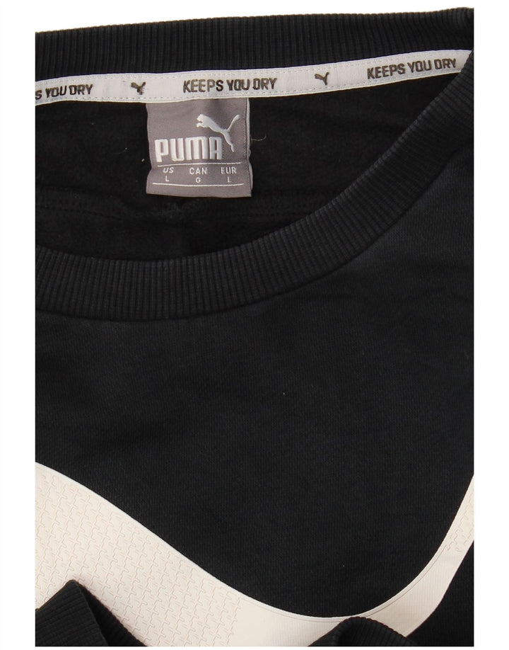 PUMA Mens Graphic Sweatshirt Jumper Large Black