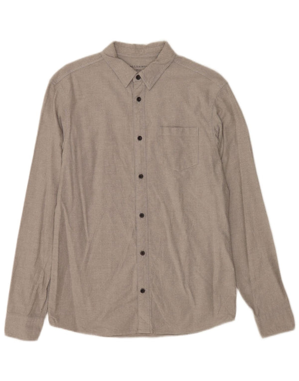 All Saints Mens Shirt Small Grey Cotton