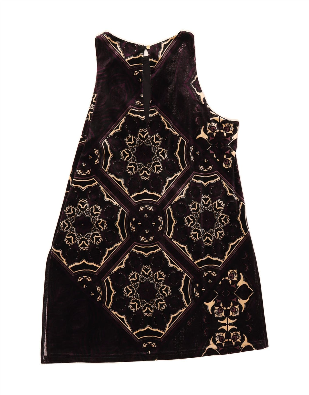 NEXT Womens Velvet Strapless Tunic Top UK 10 Small Black Floral Polyester Vintage Next and Second-Hand Next from Messina Hembry 