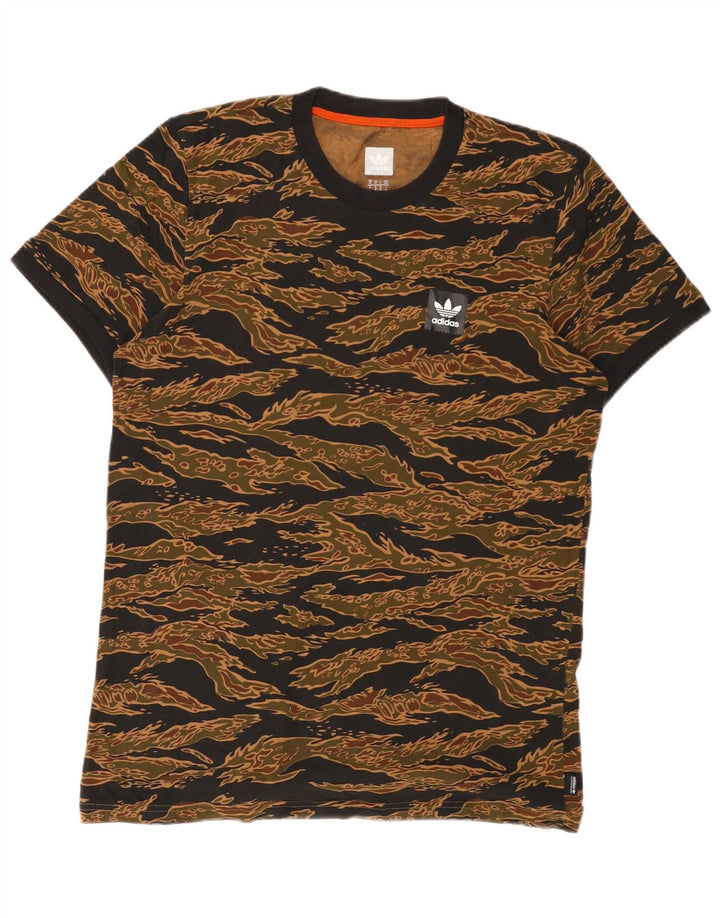 ADIDAS Mens T-Shirt Top Medium Brown Camouflage