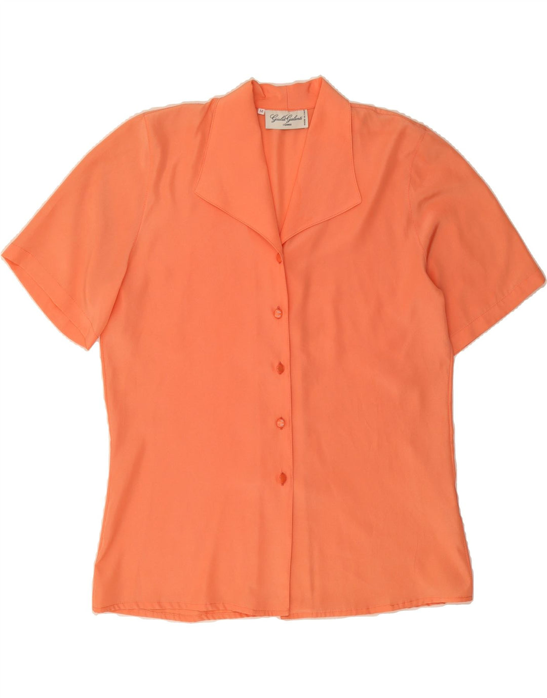 GIULIA GALANTI Womens Short Sleeve Shirt UK 14 Medium Orange Polyester Vintage Giulia Galanti and Second-Hand Giulia Galanti from Messina Hembry 