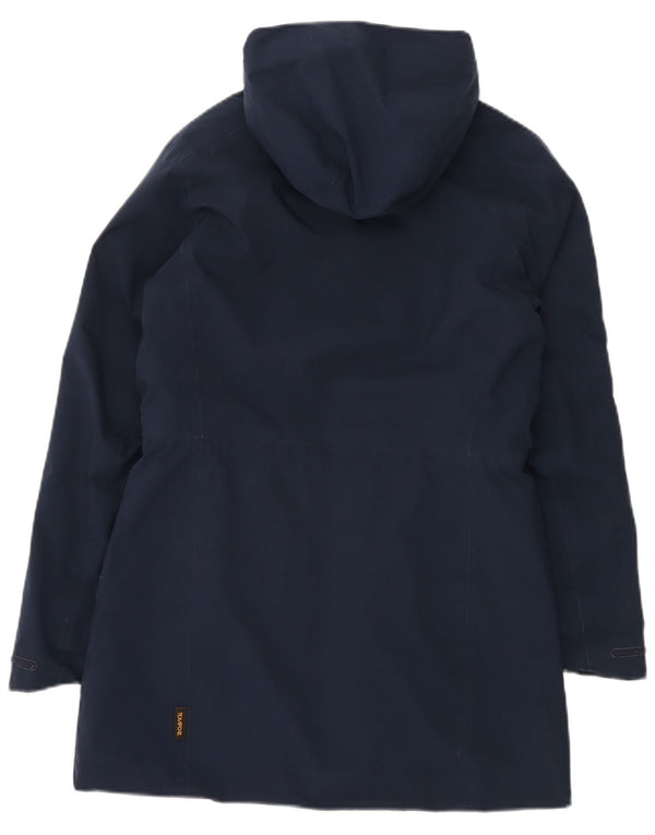 JACK WOLFSKIN Womens Oversized Hooded Windbreaker Coat UK 6 XS Navy Blue