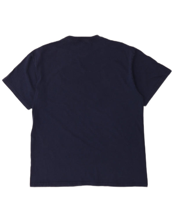 Majestic Mens Atlanta Braves Graphic T-Shirt Top Large Navy Blue Cotton