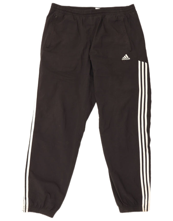 Adidas Mens Tracksuit Trousers Joggers UK 44/46 Large Black Polyester