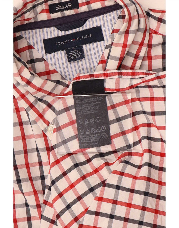Tommy Hilfiger Mens Slim Fit Shirt Medium Multicoloured Check Cotton