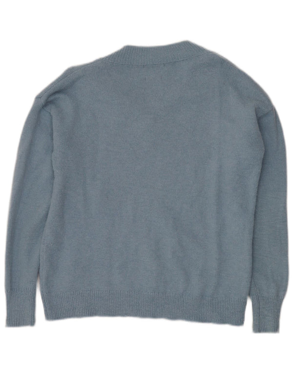 Massimo Dutti Mens V-Neck Jumper Sweater Small Blue