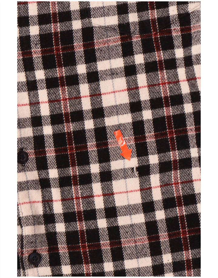 Jack Wills Mens Checked  Classic Fit Flannel Shirt XL Black Check Cotton