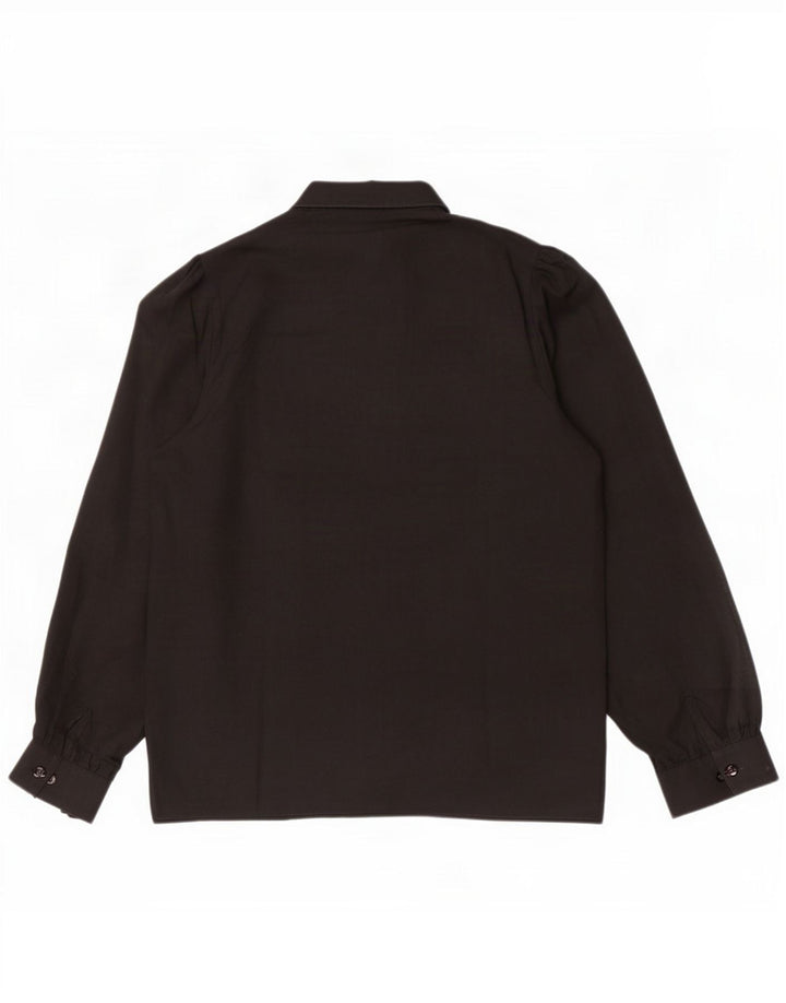 Lady Windsor Womens Shirt Blouse IT 42 Medium Black Polyester
