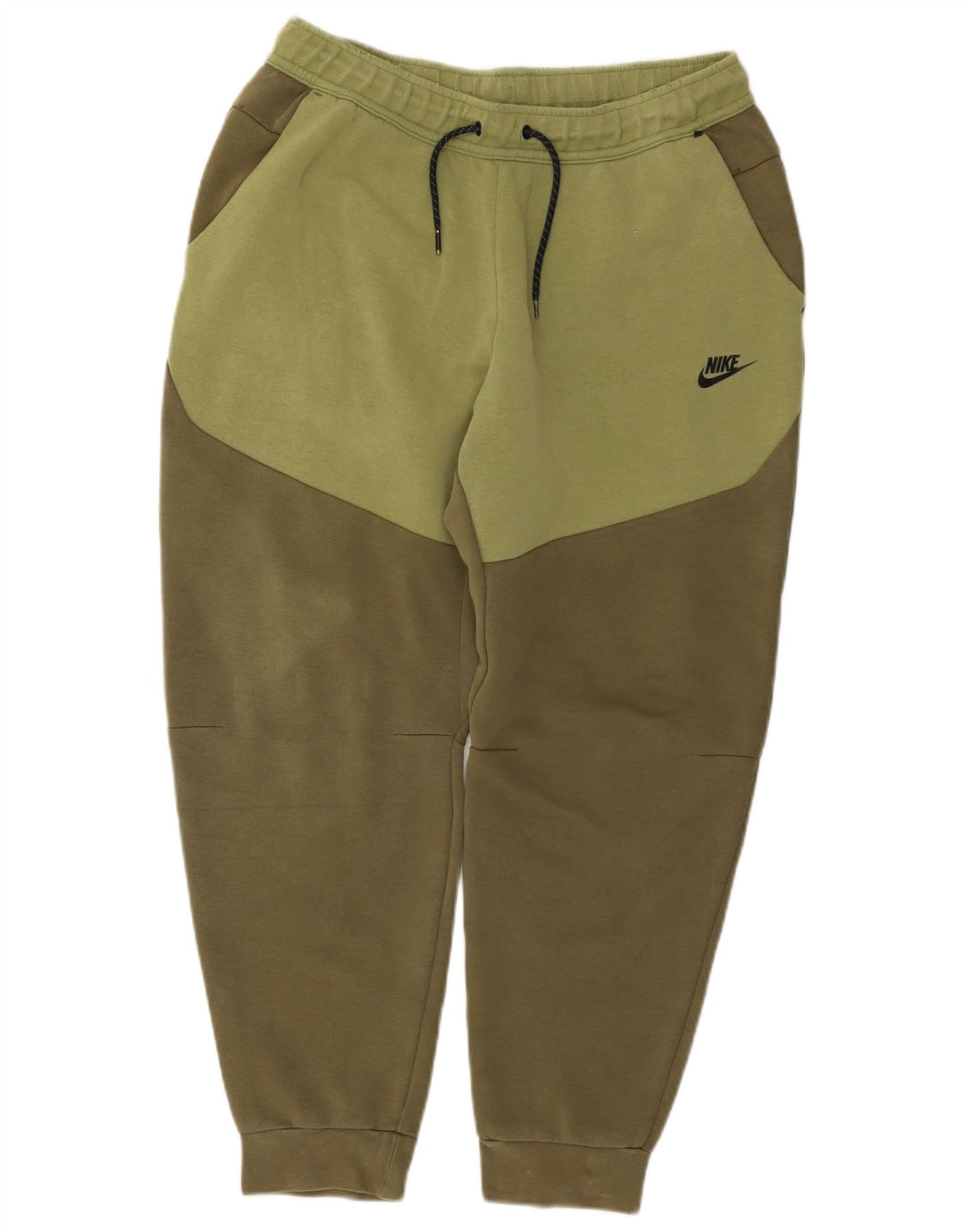 NIKE Mens Tracksuit Trousers Joggers Large  Khaki Colourblock Cotton