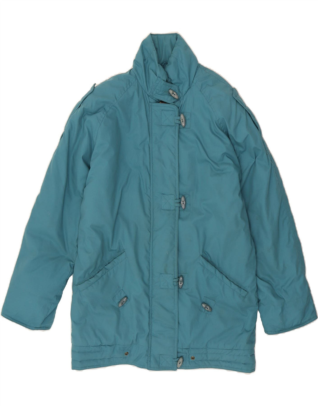 MARCEL CLAIR Womens Military Oversized Padded Coat EU 38 Medium Blue Vintage Marcel Clair and Second-Hand Marcel Clair from Messina Hembry 