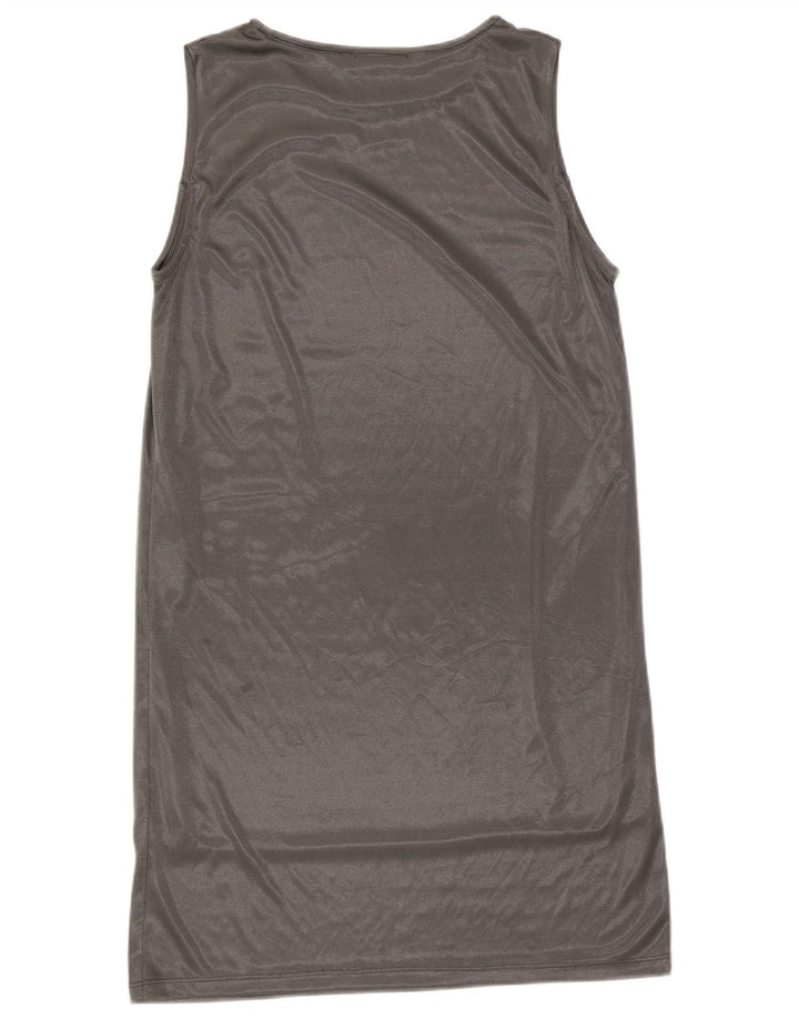 Zara Womens Sleeveless Shift Dress UK 14 Large Silver Polyester