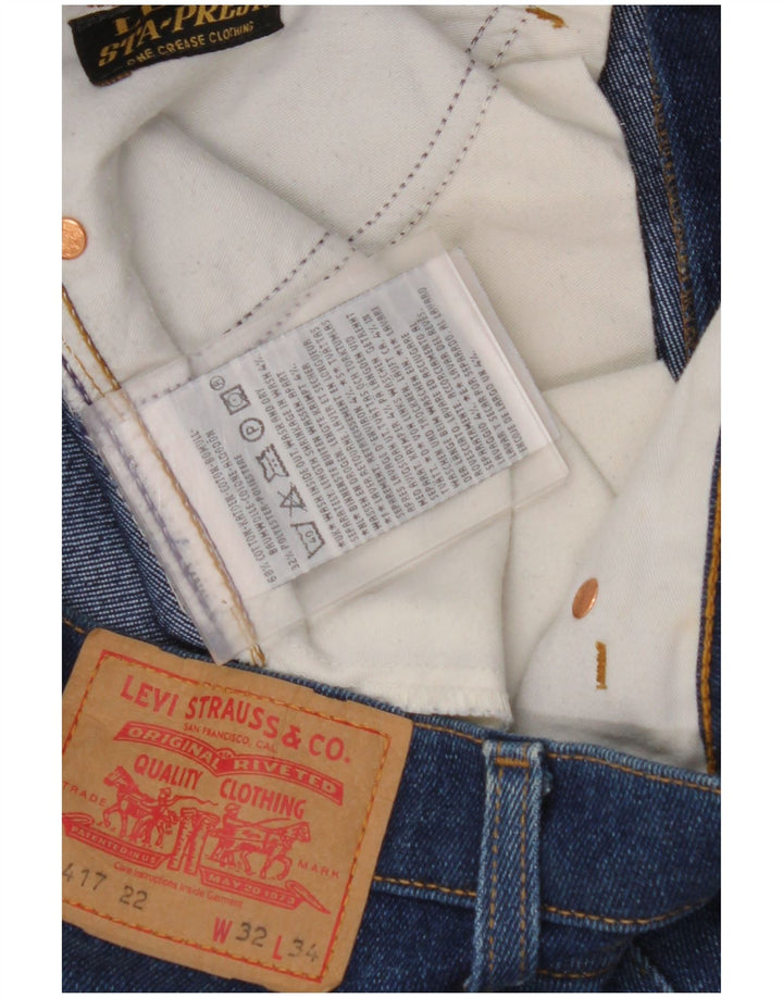 LEVI'S Mens 417 Bootcut Jeans W32 L34 Blue Cotton