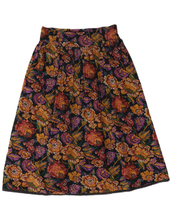 VINTAGE Womens A-Line Skirt W28 Medium Multicoloured Floral