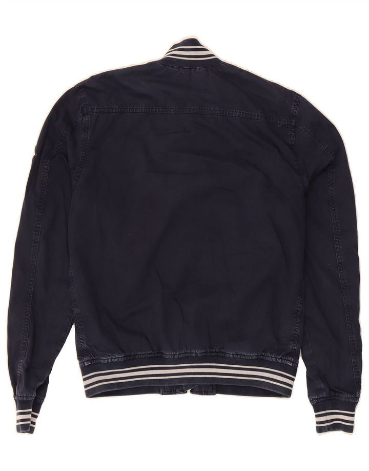 ROY ROGERS Mens Graphic Bomber Jacket UK 36 Small Navy Blue Vintage Roy Rogers and Second-Hand Roy Rogers from Messina Hembry 