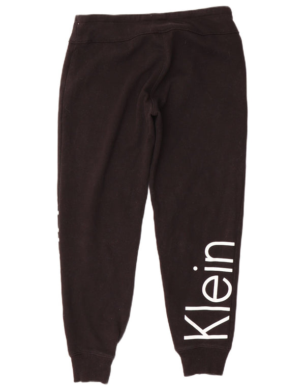 CALVIN KLEIN Womens Graphic Tracksuit Trousers Joggers UK 10 Small  Black