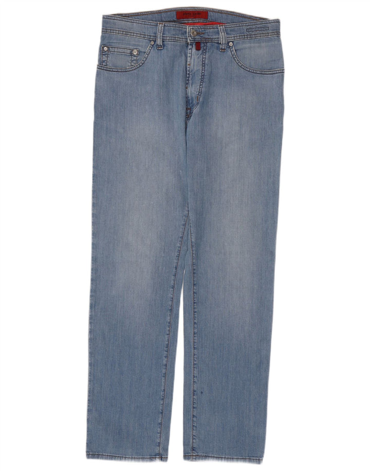 PIERRE CARDIN Mens Straight Jeans W34 L32 Blue Cotton