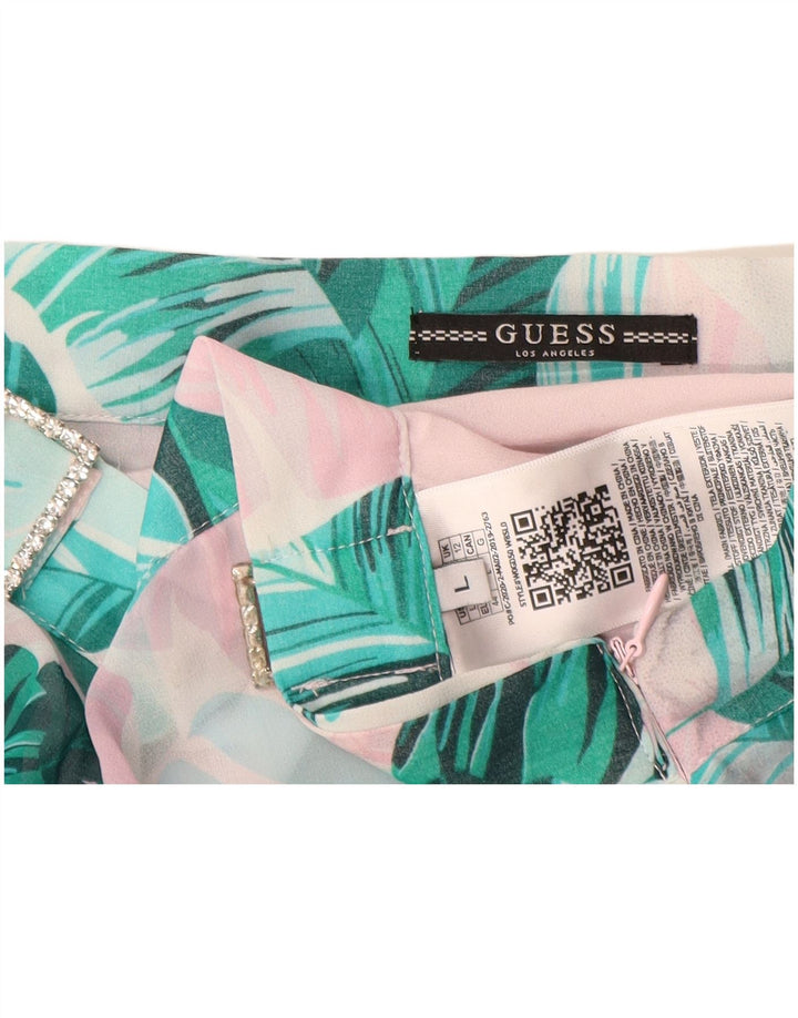 GUESS Womens A-Line Skirt UK 12 Medium W28  Blue Floral Polyester