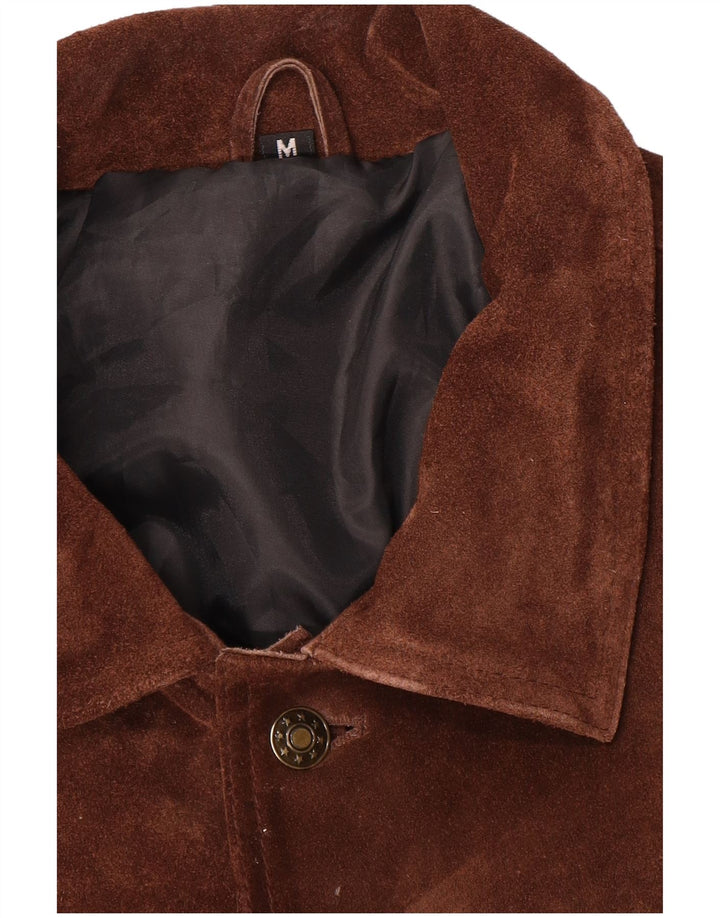 Vintage Mens Suede Gilet UK 38 Medium Brown