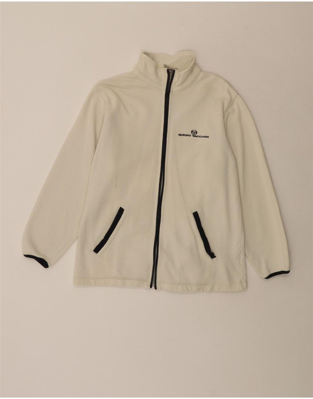 Sergio Tacchini Mens Tracksuit Top Jacket Small Off White