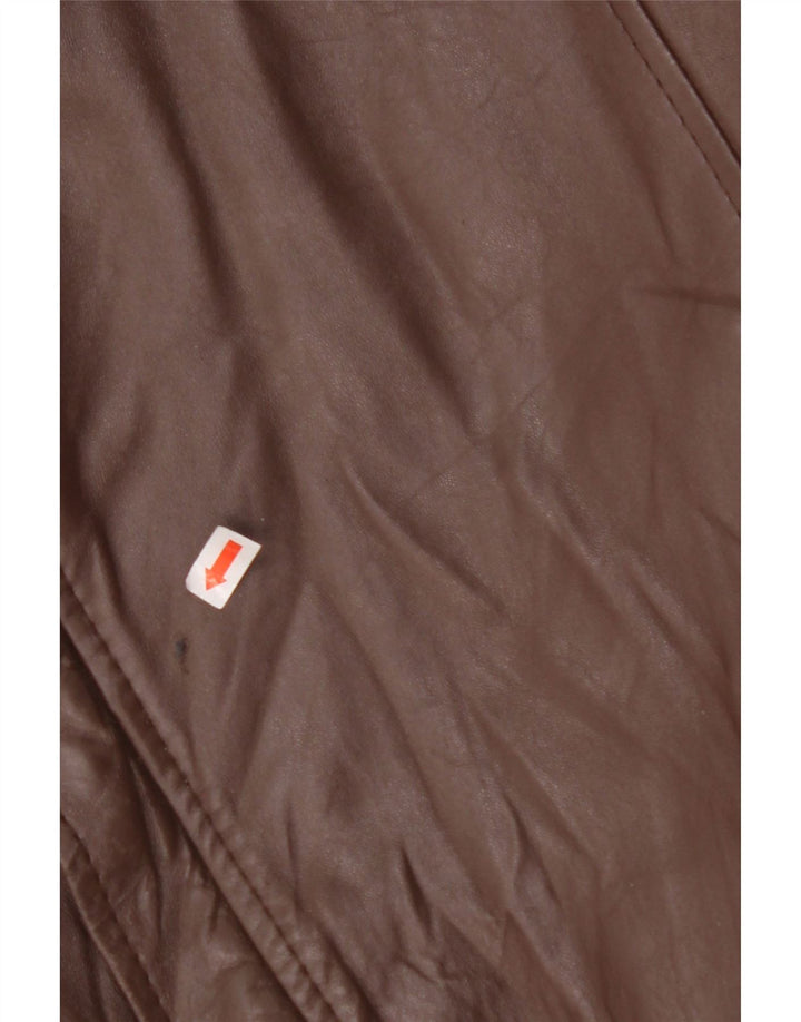 VINTAGE Mens Leather Jacket IT 56 3XL Brown