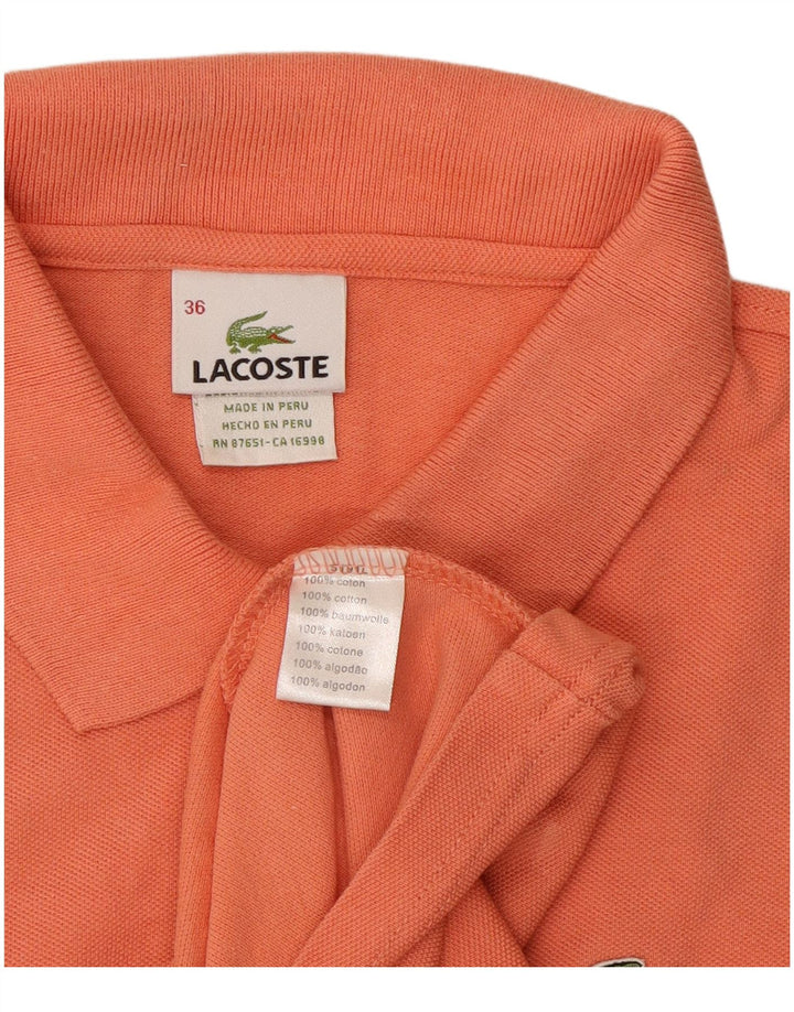 Lacoste Womens Polo Shirt Size 36 Small Orange Cotton