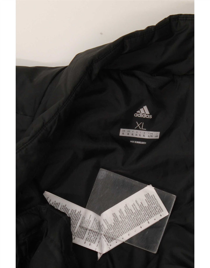Adidas Mens Padded Jacket UK 42 XL Black Polyester