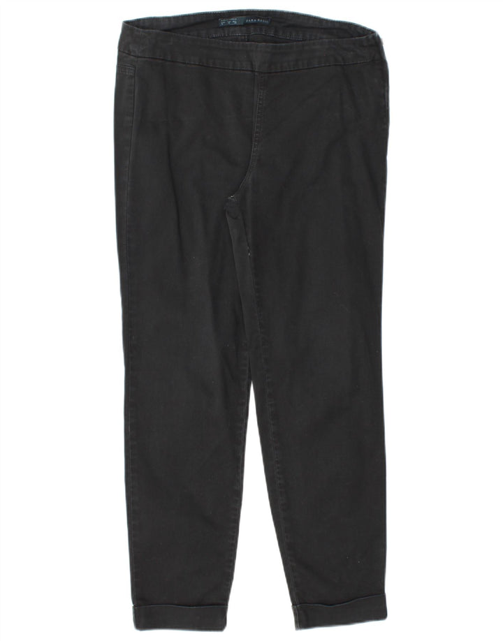 ZARA Womens Slim Cropped Trousers Medium W30 L25 Black
