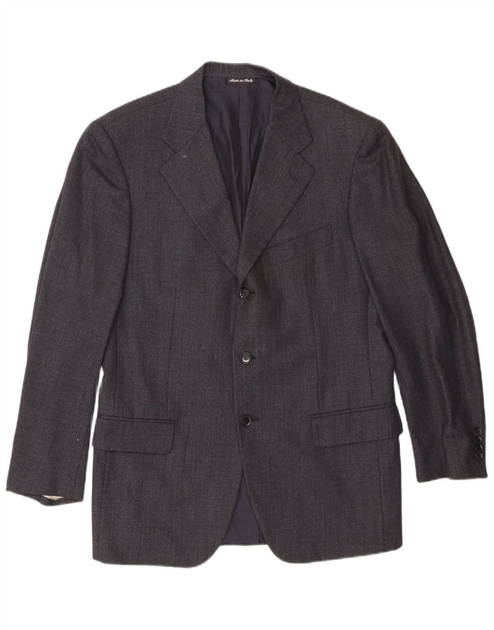 Pal Zileri Mens 3 Button Blazer Jacket IT 50 Large Grey Virgin Wool