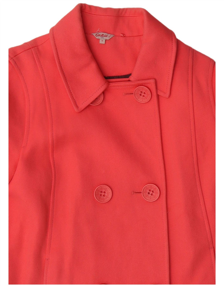 Cath Kidston Womens Double Breasted Pea Coat UK 14 Large Pink Cotton