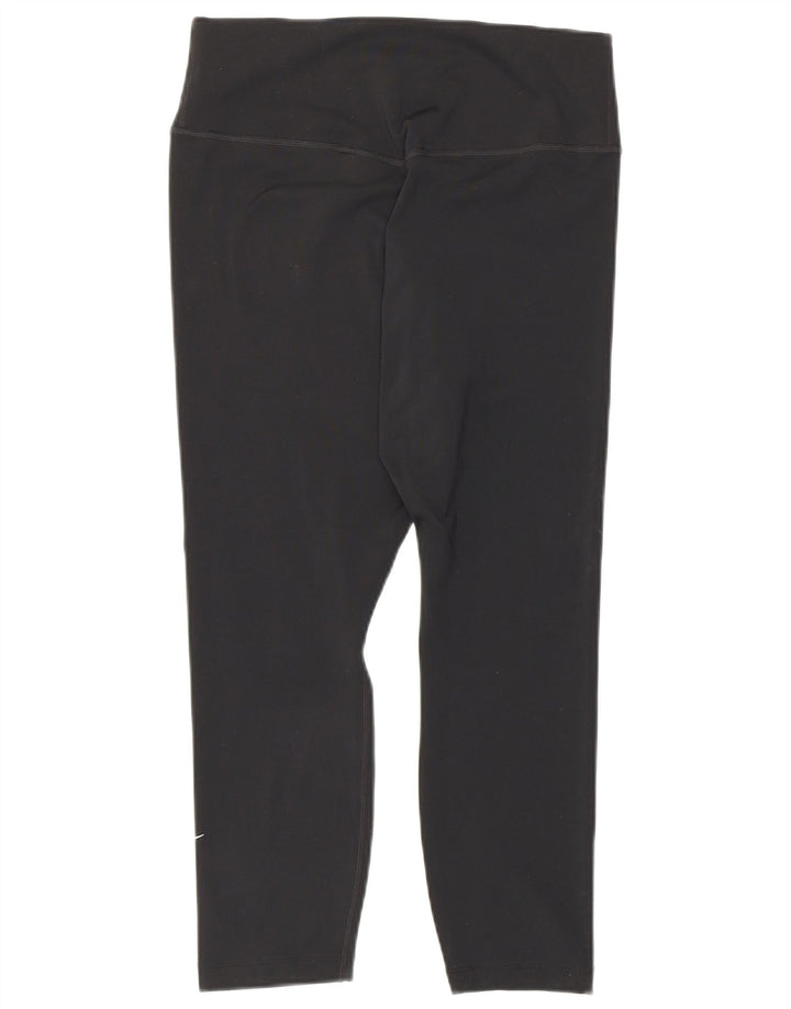Nike Womens Dri Fit Capri Leggings UK 12 Medium Black Polyester