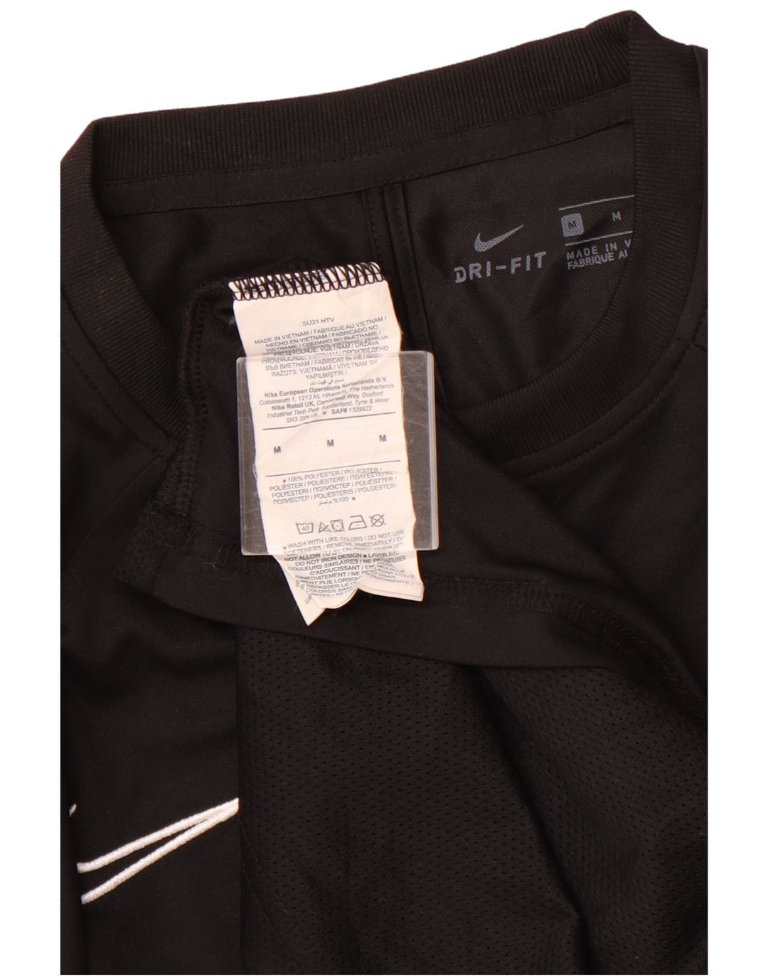 NIKE Mens T-Shirt Top Medium Black Polyester Sports