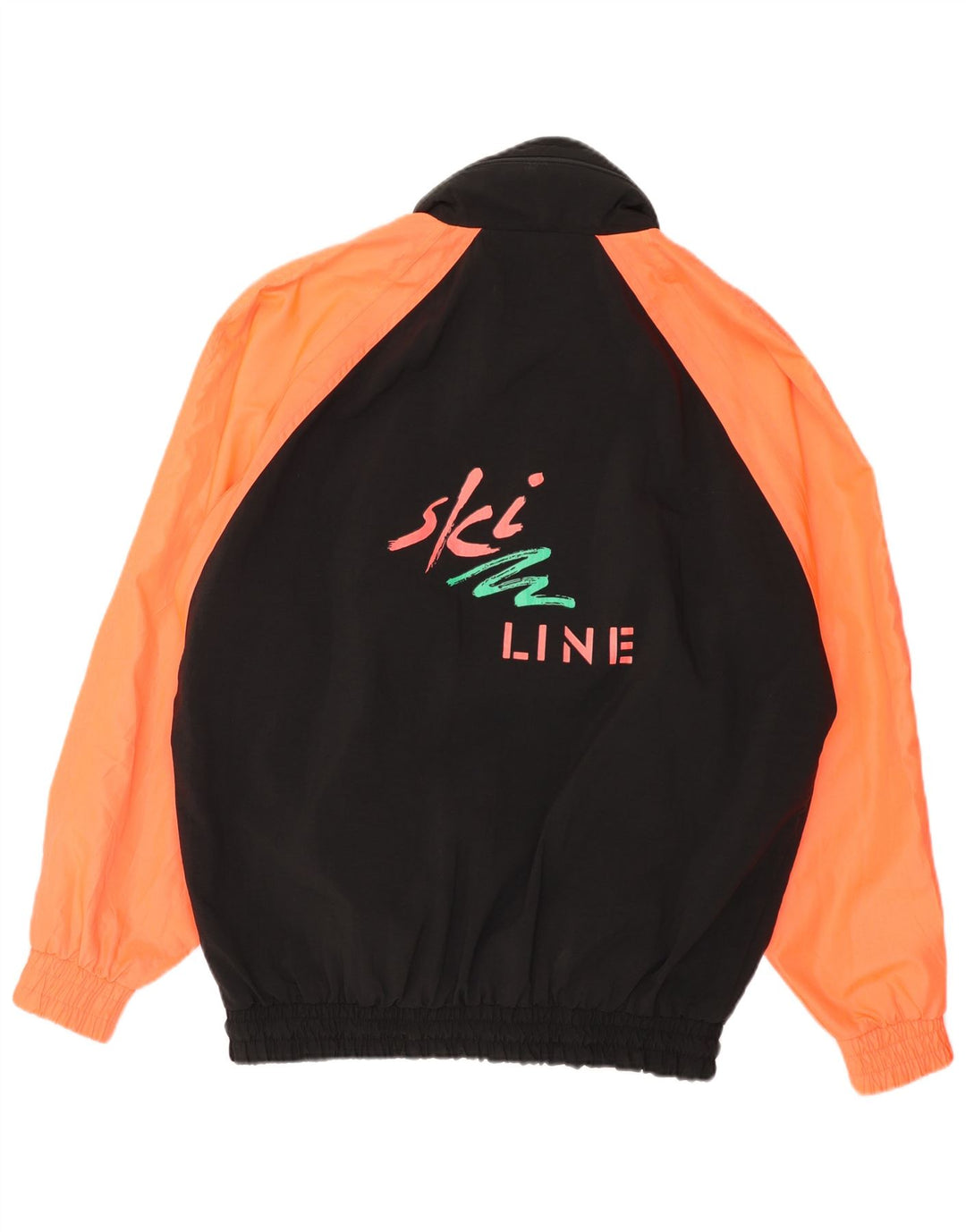 COSMOS Mens Loose Fit Graphic Windbreaker Jacket UK 36 Small Black