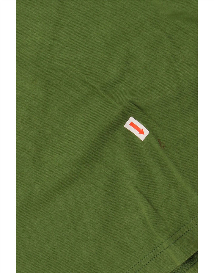 CHAMPION Mens Celtics Graphic Top Long Sleeve Large Green Cotton