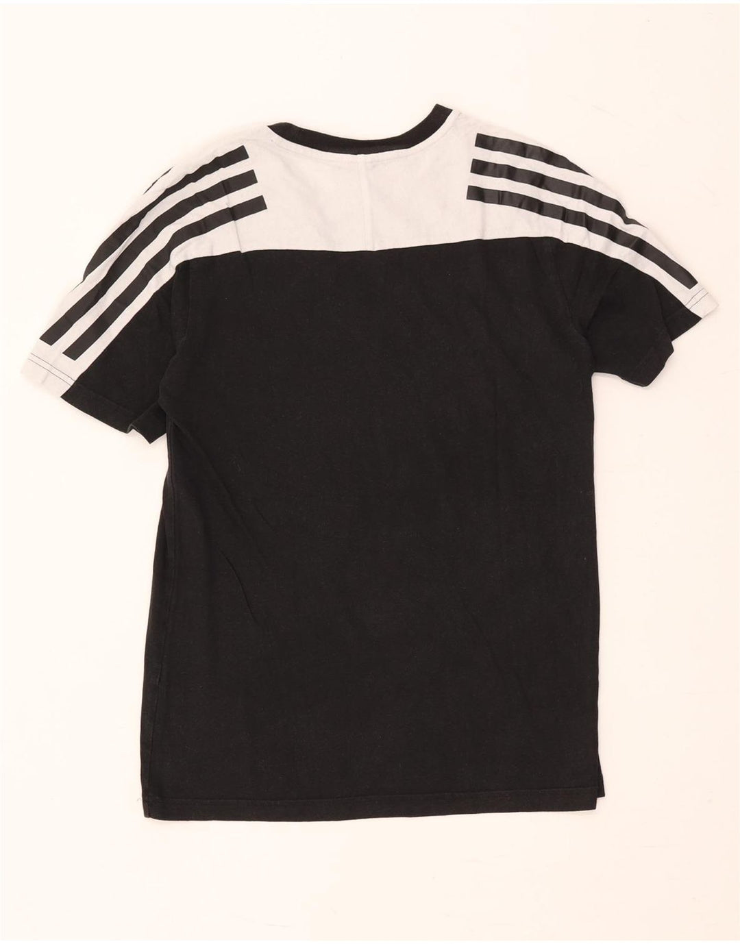 Adidas Mens T-Shirt Top Small Black Colourblock Cotton