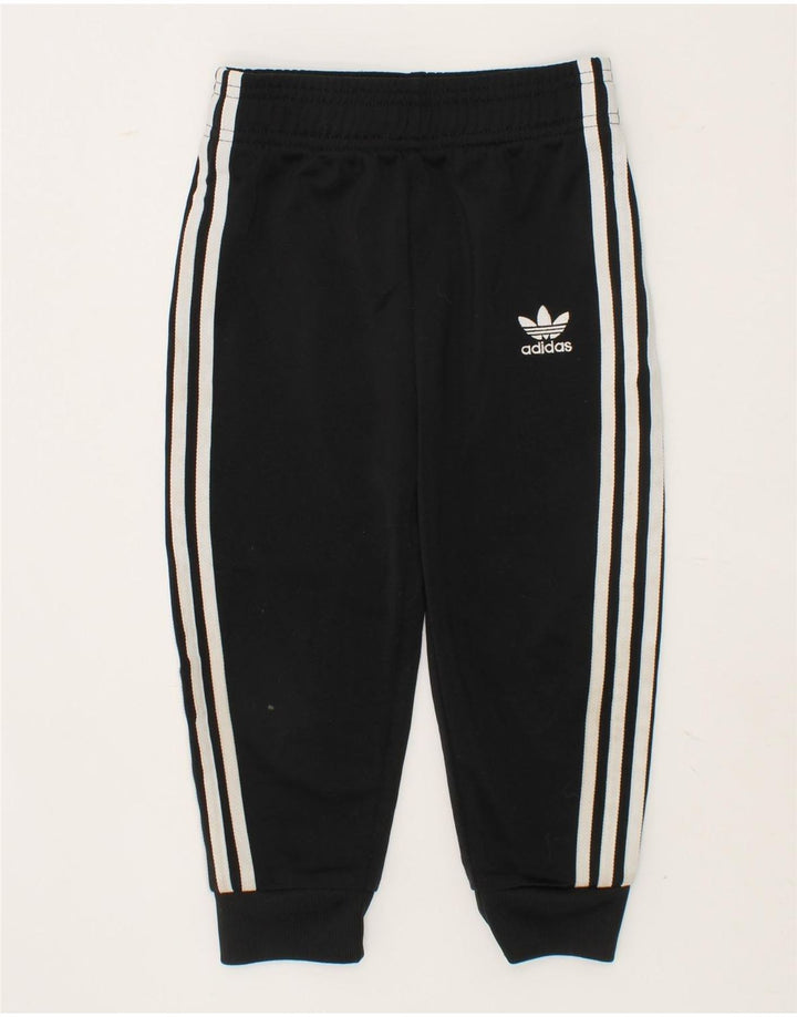 ADIDAS Boys Tracksuit Trousers Joggers 2-3 Years Black Polyester Vintage Adidas and Second-Hand Adidas from Messina Hembry 