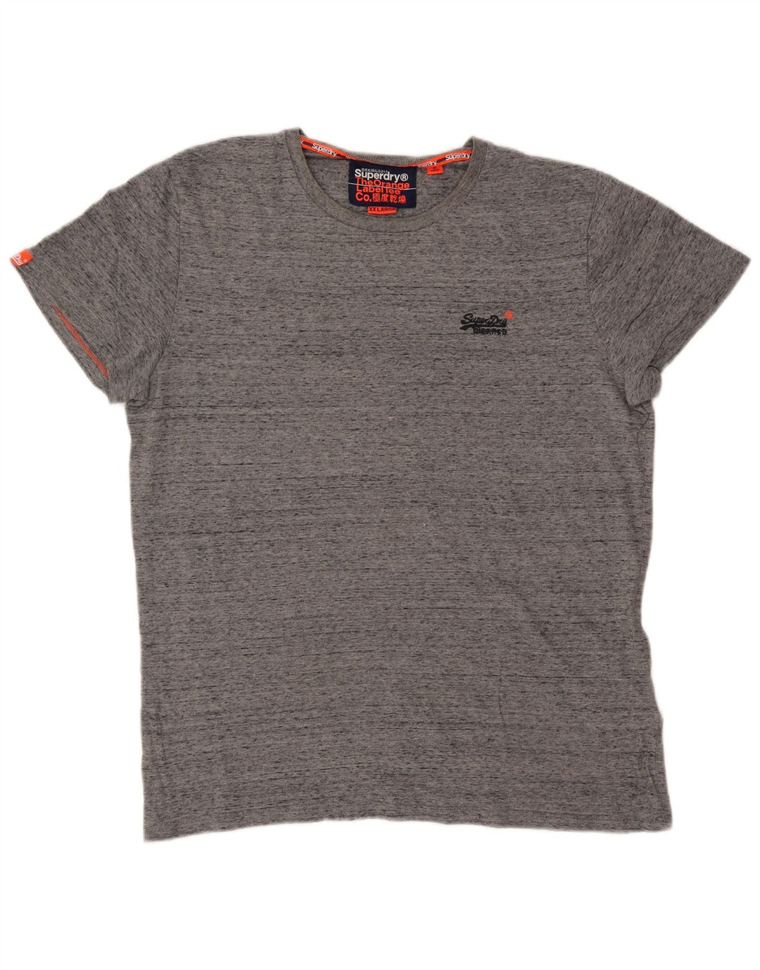 Superdry Mens Graphic T-Shirt Top 2XL Grey Flecked Cotton